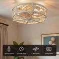 thumbnail image 6 of RJFKSNC 20" Farmhouse Caged Ceiling Fan with Light, Bladeless Flush Mount, 6 Speeds, Reversible Motor, Remote Control, E26 Bulb Base, for Living Room Bedroom, 6 of 6