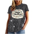thumbnail image 5 of Aofany Merry Christmas Shirt for Women Letter Pattern Cute T-Shirt Plaid Xmas Tree Casual Graphic Print Crewneck Tees Tops, 5 of 7