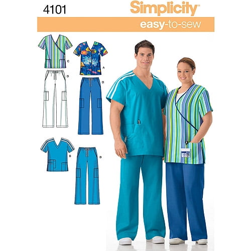 Simplicity Size SL Scrubs Pattern, 1 Each