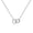 White gold color, variant on S925 Sterling Silver Double Ring Necklace Mobius Clavicle Chain Accessory for Women