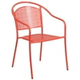 thumbnail image 5 of Flash Furniture Commercial Grade 28" Square Coral Indoor-Outdoor Steel Patio Table Set with 4 Round Back Chairs, 5 of 5