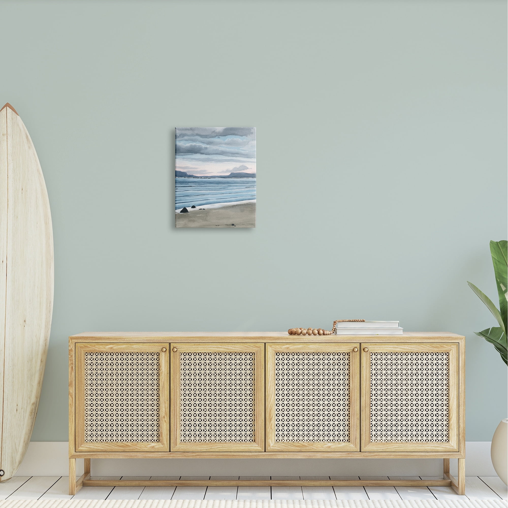 Stupell Calming Coastal Shore Ripples Landscape Painting Gallery Wrapped Canvas Print Wall Art