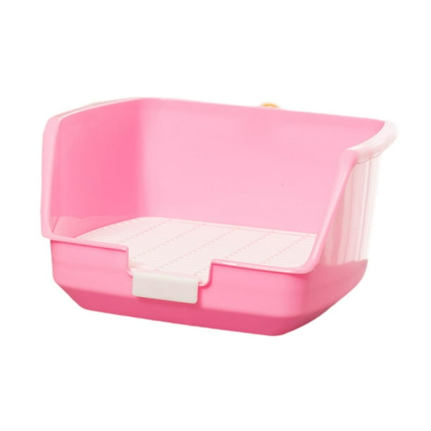 Caja de arena para conejos, inodoro antisalpicaduras para mascotas