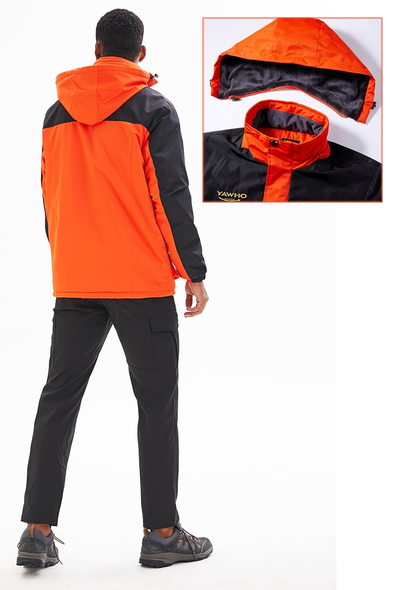 Men's Ski Winter Jacket Mountain Windproof Waterproof Rain Snowboarding Jackets Fleece Warm Snow Hooded Coat