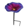 thumbnail image 2 of Metal Flower Bird Bath, 9.8 x 5.5 Inch Garden Stake Bird Feeder, Hand-Painted Floral Yard Ornament for Outdoor Patio Lawn Landscape and Daily Decoration, 2 of 5