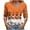 Orange#1, variant on Utoimkio Long Sleeve Blouses for Women Plus Size V Neck Shirts Casual Striped Print Lightweight Loose Fit Tee Tops for Women