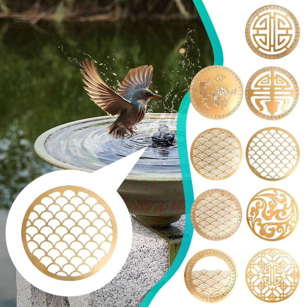 Xihbxyly Purificador de Agua de Cobre para Pájaros, Solución Natural Sin Químicos, Fácil Mantenimiento, Bandeja de Cobre, Cuidado de Aves En El Jardín, Ecológico, Juego de 1 Pieza