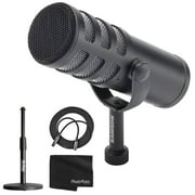 Samson Q9x Dynamic Broadcast Microphone + Desk Microphone Stand + Mic Cable + Cleaning Cloth