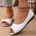 thumbnail image 4 of Women's Peep Toe Ballet Flats with Bow, Slip-On Casual Shoes, 4 of 9