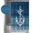 thumbnail image 2 of Shower Curtain Ocean Nautical Anchor Waterproof Shower Curtain Set with Hooks for Bathroom Showers,Stalls and Bathtubs,54x78InGradient Blue Stripes, 2 of 9