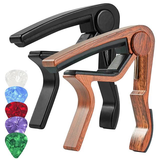 Capo de gatillo de llave para instrumentos musicales acústicos Clip de sintonizador de guitarra profesional para piezas de bajo eléctrico accesorios 2 uds. JShteea El nuevo
