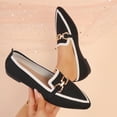 thumbnail image 2 of Womens Knit Pointed Toe Loafers Breathable Slip On Comfortable Work Flats Shoes Black,Size 5.5, 2 of 9