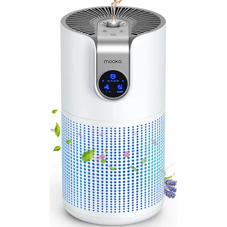Air Purifiers for Home-Large Room Up to 1500ft² with Aromatherapy, MOOKA HEPA Air Purifier for Bedroom Pets Kitchen, White