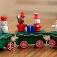 thumbnail image 3 of Cute Wooden Christmas Train Toys Set For Christmas Decorations, Green, 3 of 5