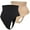 2 Packs - Black+beige, variant on Women Basic Every-Day Shaping Panties Thong Underwear Beige L