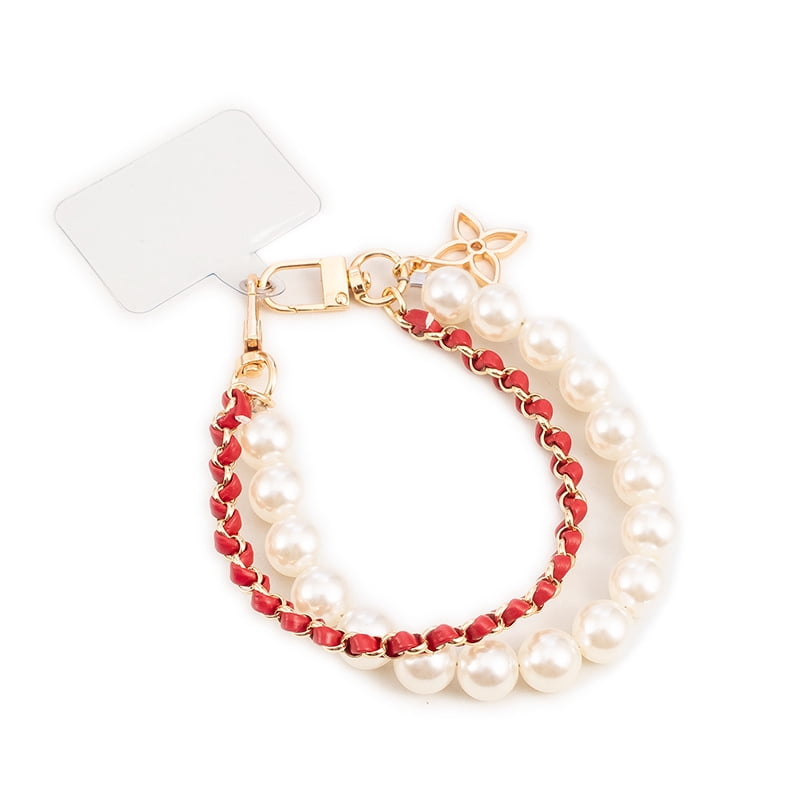 NS Style Short Woven Pearl Phone Lanyard - New Creative Beaded Phone Strap