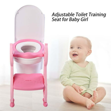 Toddler Toilet Training Seat,Fosa Adjustable Foldable Toddler Toilet Training Seat Potty with Sturdy Non-Slip Ladder Step,Foldable Toddler Toilet Training