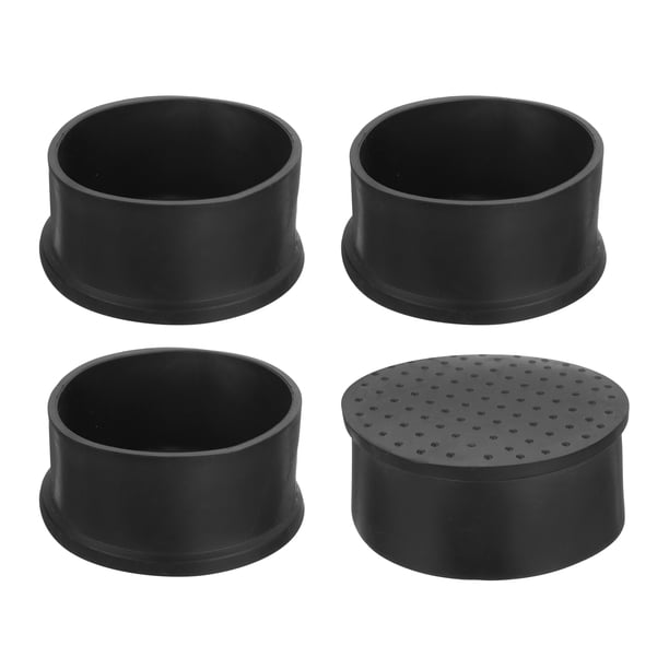 Uxcell 4Pcs Tapones para Patas de Silla, 63mm (2-1/2 Pulgadas) Tapones de PVC Sin Marcas, Protectores de Piso Antideslizantes para Patas de Silla, Negros