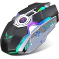 thumbnail image 1 of Rechargeable 2.4G Wireless Gaming Mouse with USB Receiver and RGB Backlit Colors for Laptop, PC Computer and Macbook (600mAh Lithium Battery) (Black), 1 of 5