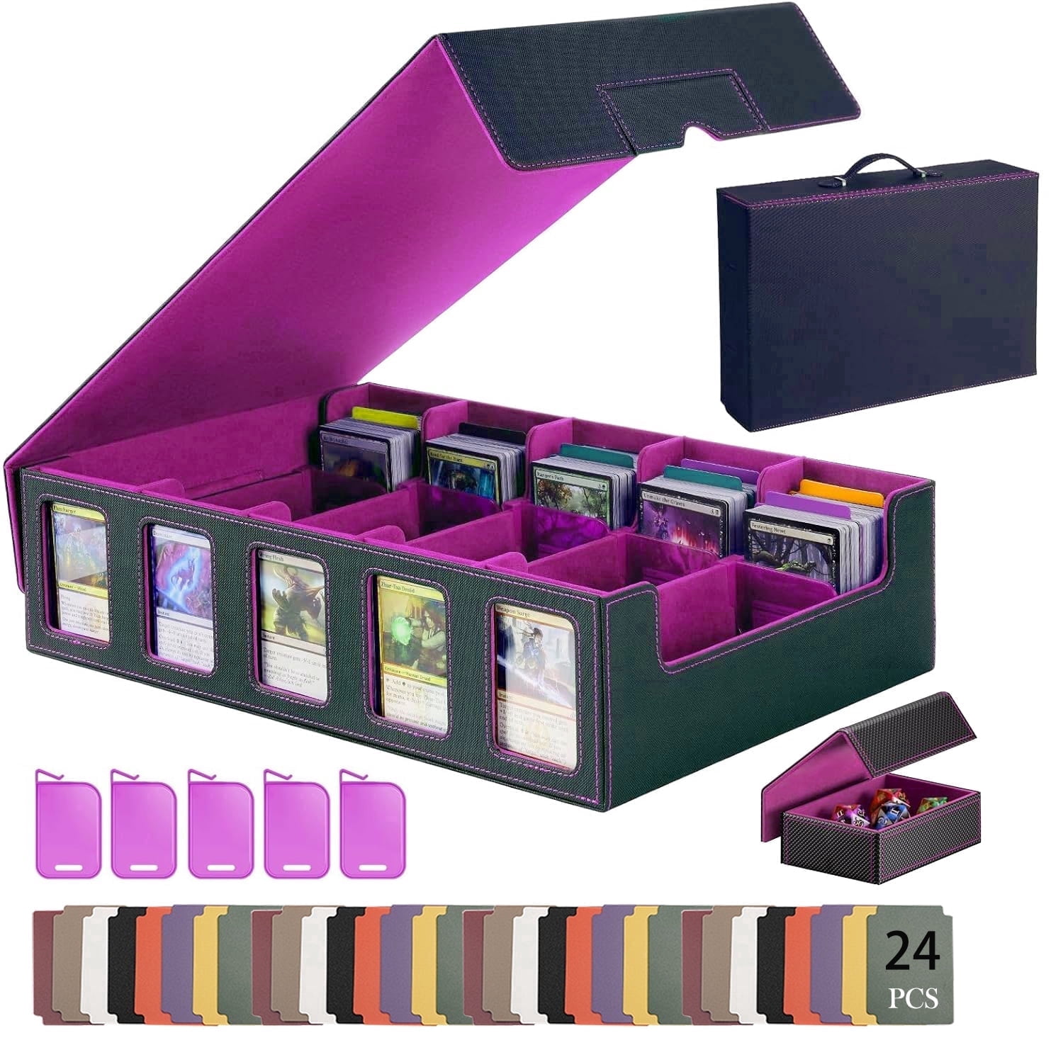UQN Trading Card Storage Box, 3200+ MTG Deck Box, Magnetic PU