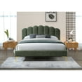 thumbnail image 3 of Omax Decor Bella Modern Fabric Upholstered Queen Platform Bed in Forest Green, 3 of 6