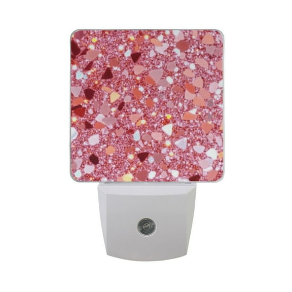 Pink Clastic Gemstone Night Light 2 Pack LED Nightlight Plug into Wall Dusk to Dawn Sensor Soft White
