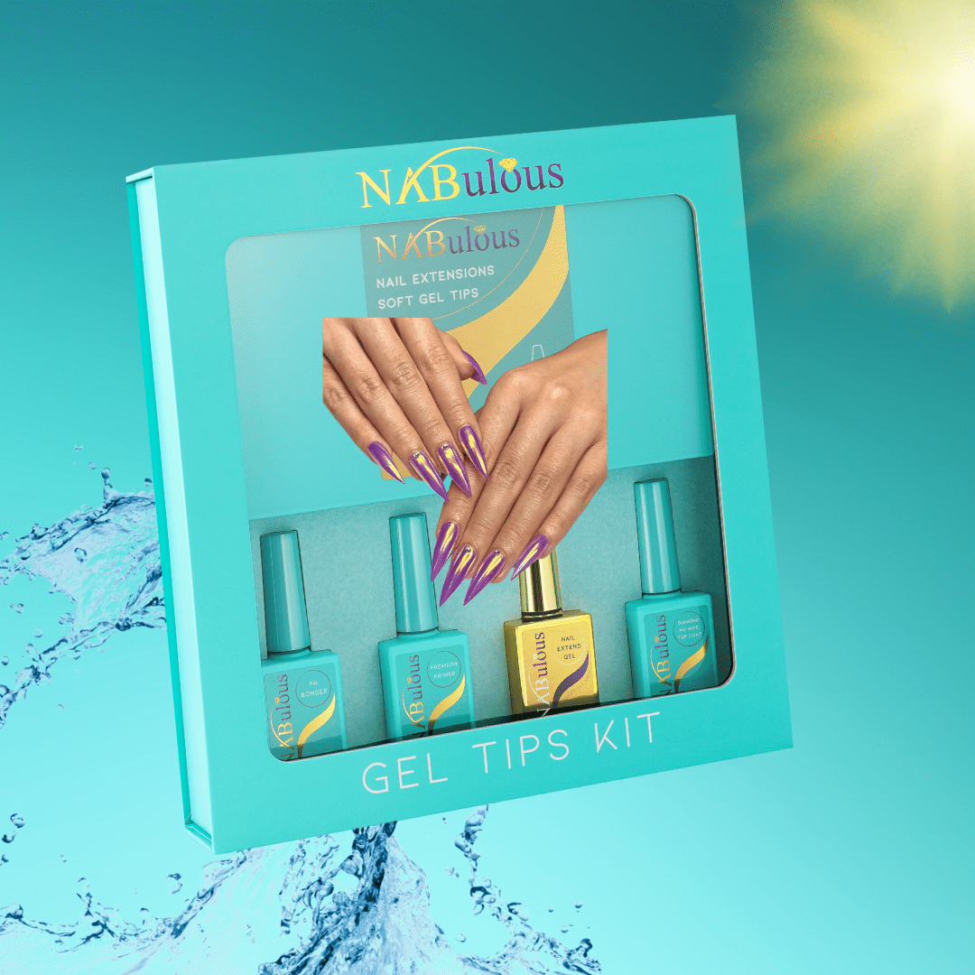 NABulous™ Clear Stiletto Long Soft Gel Nail Starter Kit | Professional Nail Kit | Long Length Full Cover Nail Tips | DIY Manicure Essentials (Stiletto Long)