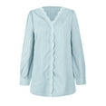 thumbnail image 3 of Patlollav Up to 65% off Fashion Womens V-Neck Long Sleeve Casual T-Shirt Top Solid Blouse, 3 of 6