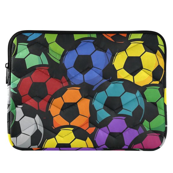 ALAZA Multicolored Soccer Ball Pattern Laptop Sleeve Case for 13-14 Inch Computer Cover Bag Medium