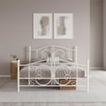 thumbnail image 4 of DHP Bombay Metal Platform Bed with Parisian Style Headboard and Footboard, Adjustable Base Height for Underbed Storage, No Box Spring Needed, Full, White, 4 of 4