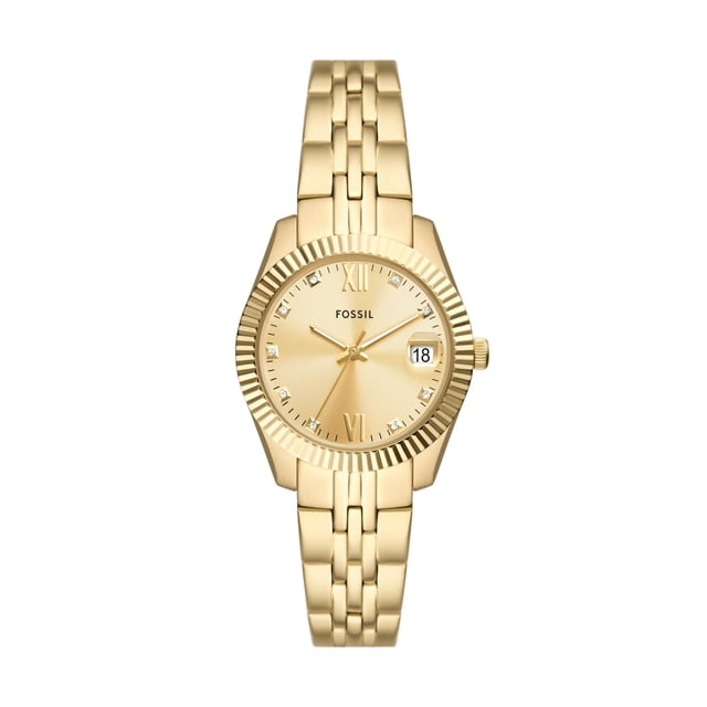 Fossil Scarlette Mini Reloj de cuarzo de acero inoxidable con tres manecillas para mujer Color: Dorado/Oro (Modelo: ES5338)