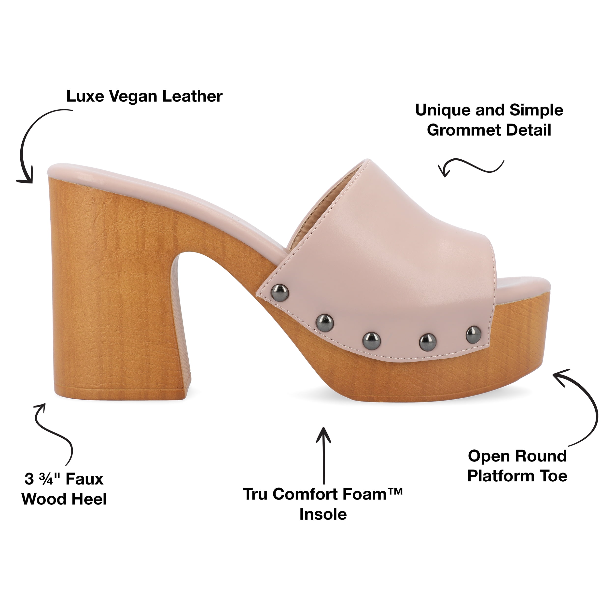Journee Collection Womens VEDA Round toe Wedge Block Heel