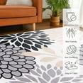 thumbnail image 5 of TWINNIS Area Rugs Floral Boho Rug Floor Carpet for Living Room Bedroom,4'x6',Gray, 5 of 7