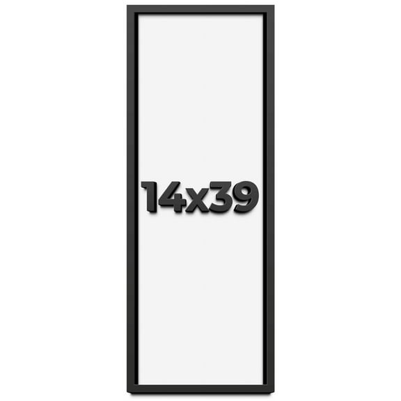 14x39 Shadow Box Frame Black | 1 inches Deep Real Wood Contemporary Shadowbox Display Frame | UV