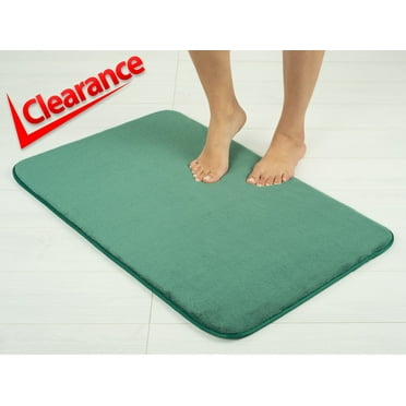 American Soft Linen  Fluffy Foamed Bath Rug for Bathroom, 100% Polyester Fluffy Surface and Slip Resistant Bottom, Teal