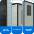 thumbnail image 5 of Dextrus 5x3FT Outdoor Storage Shed with Windows, Floor, Lockable Doors, Waterproof Plastic, Blue Gray, 5 of 8