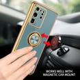 thumbnail image 3 of for Samsung Galaxy S20 Ultra Case with Ring Holder Kickstand 360 Degree Rotation  Car Finger Soft Slim Cover Shockproof Full Body Phone Case for Samsung S20 Ultra 6.9", Gray Green, 3 of 16