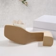 thumbnail image 4 of ZACPNCV Women's Square Toe Block Heel Mules Open Toe Floral Applique Casual Dressy Sandals Spring Summer, 4 of 9