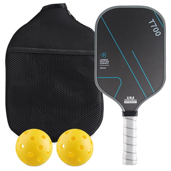 Zacenei Pickleball Paddles Set of 1,Graphite Fiber Pickle Ball Paddle,Lightweight Pickleball Rackets 1Pack for Adult Teenager w/Balls,Bag,Professional Equipment for Beginners Intermediate,Grey