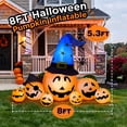thumbnail image 2 of 8.7ft Long Halloween Inflatable Pumpkin Decoration with Built-in LED Lights, Large Outdoor Blow-Up Yard Decor for Lawn, Garden, Porch, Haunted House and Halloween Party, 2 of 9
