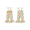 thumbnail image 2 of Miaouyo Toddler Baby Girls Halloween Flare Pants Overalls 0 6 12 18 24 Months 2T 3T 4T Pumpkin Print Sleeveless Tie-up Strap Bell Bottom Romper, 2 of 9