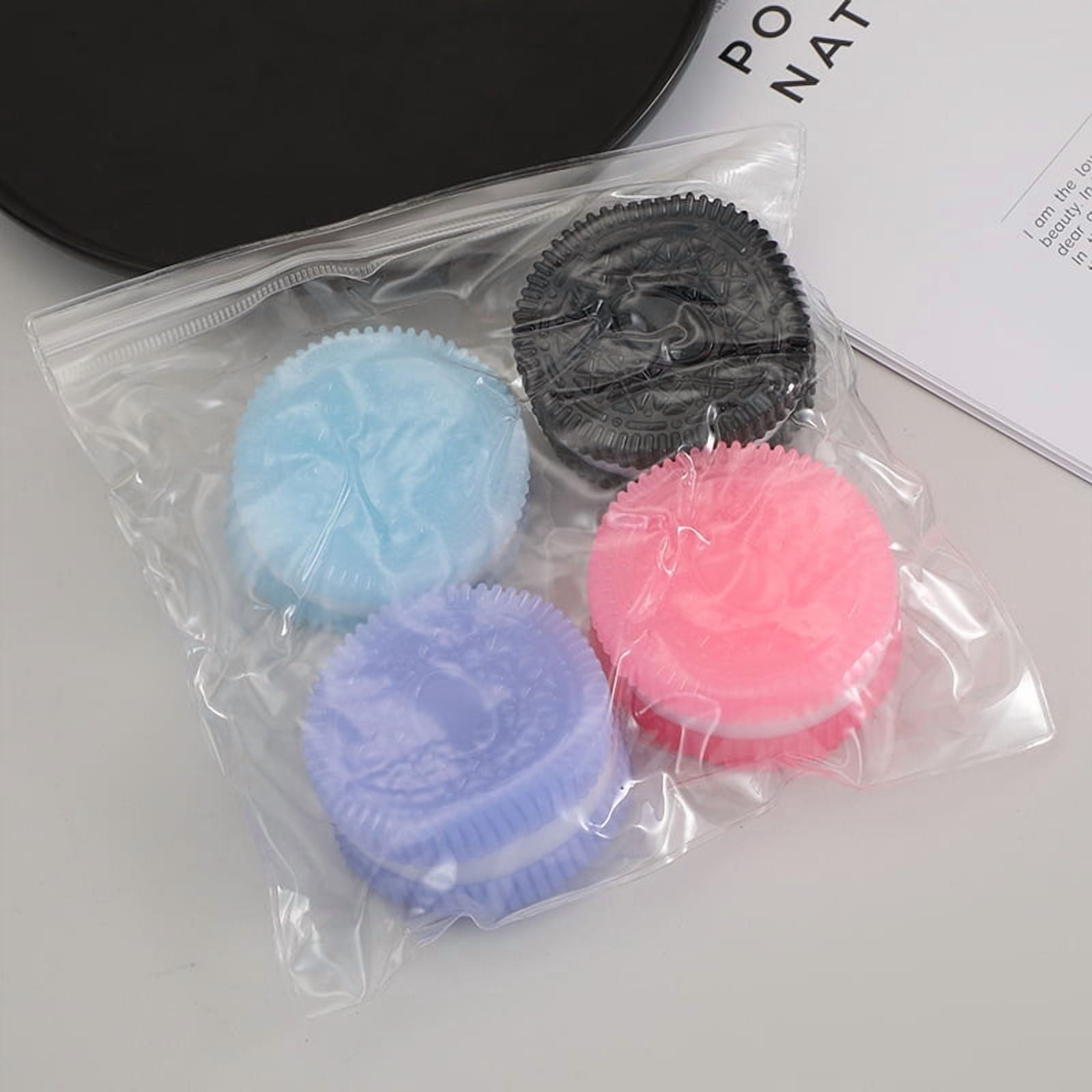 4-Pack Oreo Shaped Slow Rising Squishy Toys, Stress Relief Squeeze Fidget Toys , 4 Colors