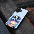 thumbnail image 4 of WIRESTER Shockproof Soft Rubber Cover Case for Apple iPhone 16 Plus 6.7" 2024, Blue Owl On Light Blue Background, 4 of 5