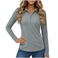 thumbnail image 2 of Women's Golf Shirts Sun Protection Clothing UPF 50+ Half Zip Collared Long Sleeve Workout Tops Lightweights Hiking Tops, 2 of 6
