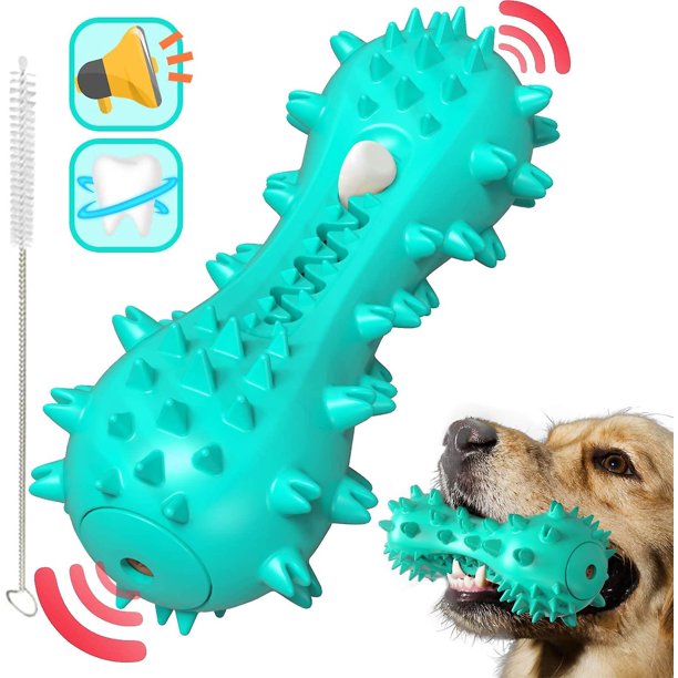 Cepillo de dientes para perros, juguete para masticar, palo de limpieza de dientes de goma resistente a mordeduras para perros pequeños y medianos (azul) Rojo Verde Cocina, Decoración y Otros