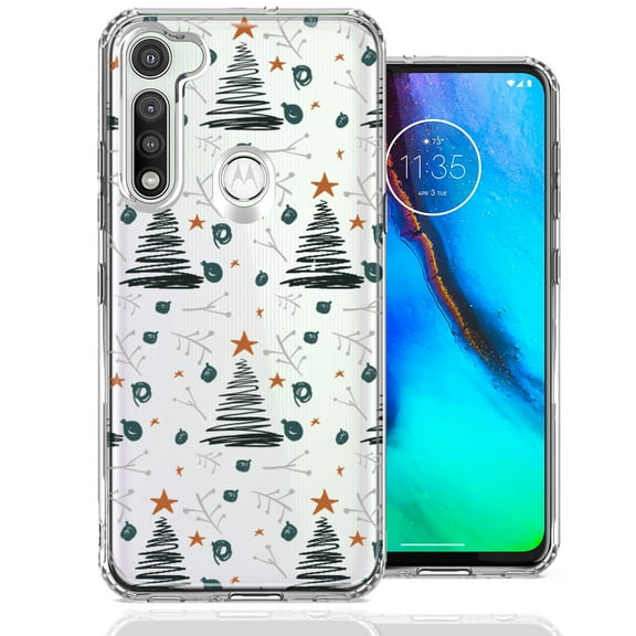 MUNDAZE For Motorola Moto G Fast Holiday Christmas Trees Design Double Layer Phone Case Cover