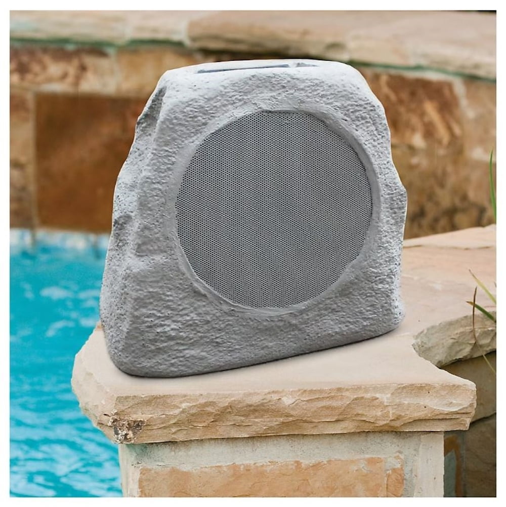 Open Box ION Glow Stone Link Solar Bluetooth Multi-Sync 10-Watt-Peak Outdoor Rock Speaker with LED Lights GLOWSTNLINKXUS