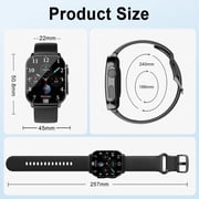 Smart Watch Fits for Android and iPhone, 2.01 AMOLED HD Curved Screen, Bluetooth Calls/Answer, Fitness Tracker, 110+ Sport Modes, Smart Watch for Men Women, IP68 Waterproof Smartwatch, Gifts