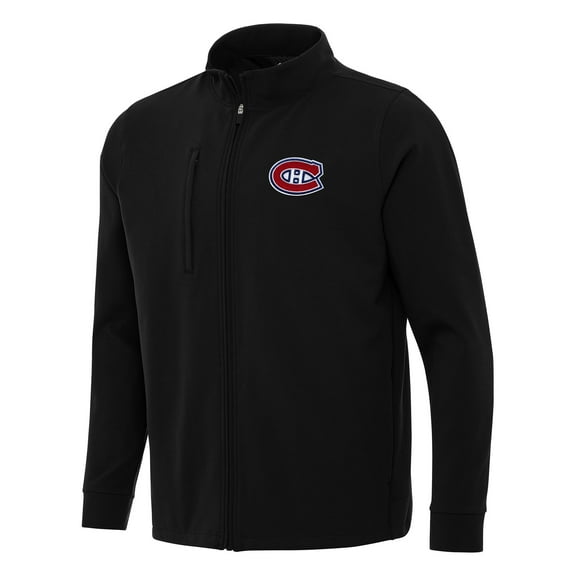 Men's Antigua Black Montreal Canadiens Regard Full-Zip Jacket
