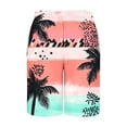 thumbnail image 4 of ZCFZJW Mens Hawaiian Shorts Casual Drawstring Elastic Waist Tropical Palm Tree Print Beach Bathing Suit Lightweight Quick Dry Swim Trunks with Pockets Pink S, 4 of 5